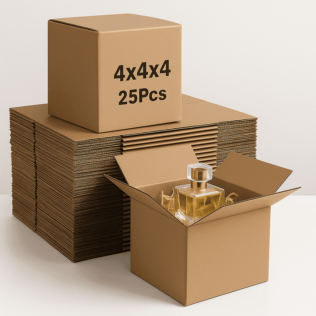 4x4x4 inches Shipping Boxes 25 Pack, Kraft Corrugated Small Cardboard Boxes for Mailing Packing, Brown - GOODSZON Discount Store