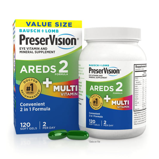 Bausch+Lomb PreserVision Areds Eye Vitamin 120 Softgels Pack 2 - GOODSZON Discount Store