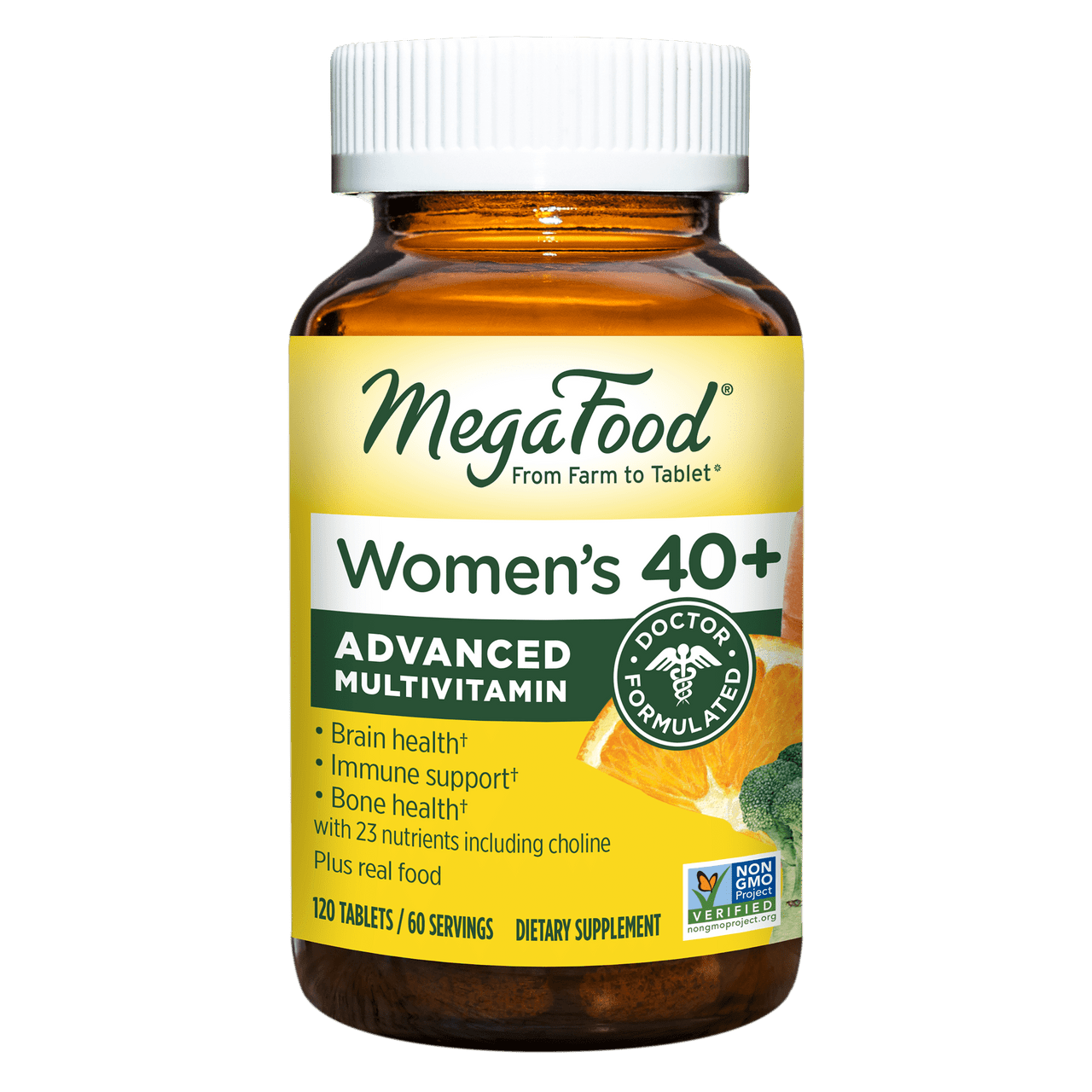 MegaFood Women's 40+ Multivitamin - Multivitamin for Women with Iron, Vitamin C, B12, B6, Choline, and more - Non-GMO, Gluten-Free, Vegetarian & Made without Dairy and Soy - 120 Tabs (60 servings) - GOODSZON Discount Store