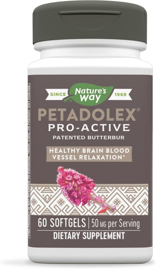 Nature's Way Petadolex Pro-Active, Blood Vessel Health and Relaxation in the Brain with Patented Butterbur*, 60 Softgels - GOODSZON Discount Store