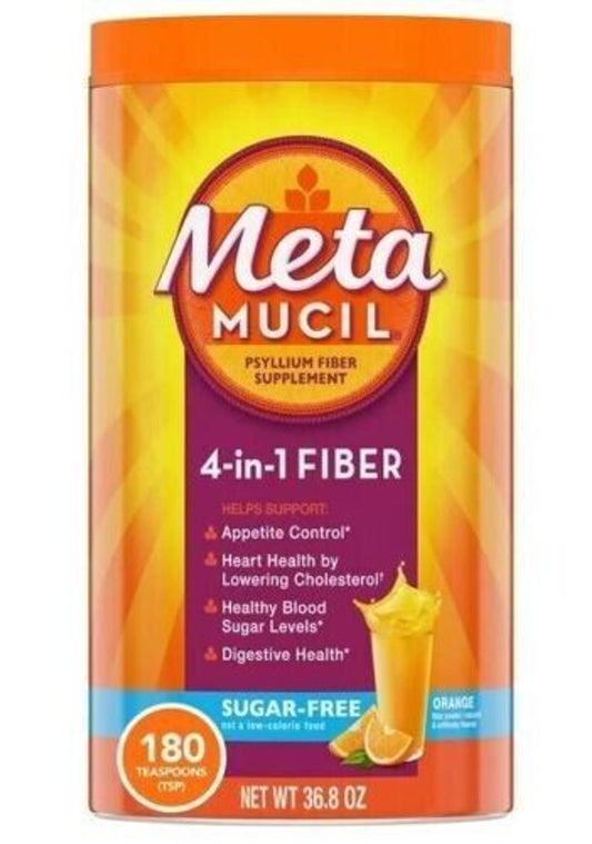 Metamucil Sugar-Free Fiber Supplement, 180 Servings, 4-in-1 Psyllium Husk Powder - GOODSZON Discount Store