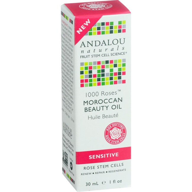 1000 Roses, Moroccan Beauty Oil, Sensitive, 1 fl oz (30 ml), Andalou Naturals - GOODSZON Discount Store