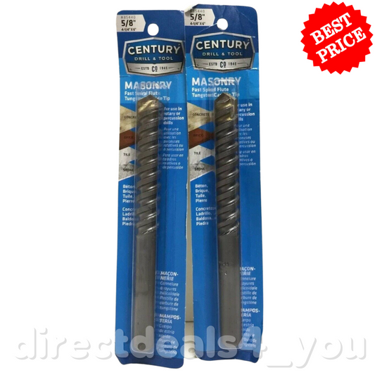 CENTURY DRILL & TOOL 85440 5/8" Masonry Drill Bit Pack of 2 - GOODSZON Discount Store