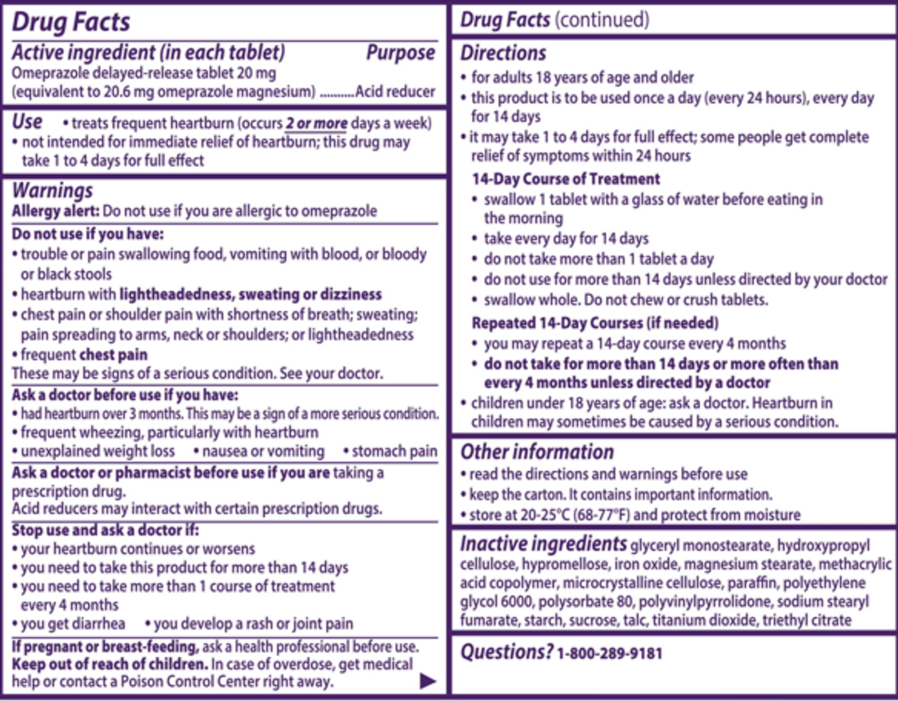 Prilosec OTC Heartburn Relief, Omeprazole Over-the-Counter Medicine, Acid Reducer Tablets, 42 Ct - GOODSZON Discount Store