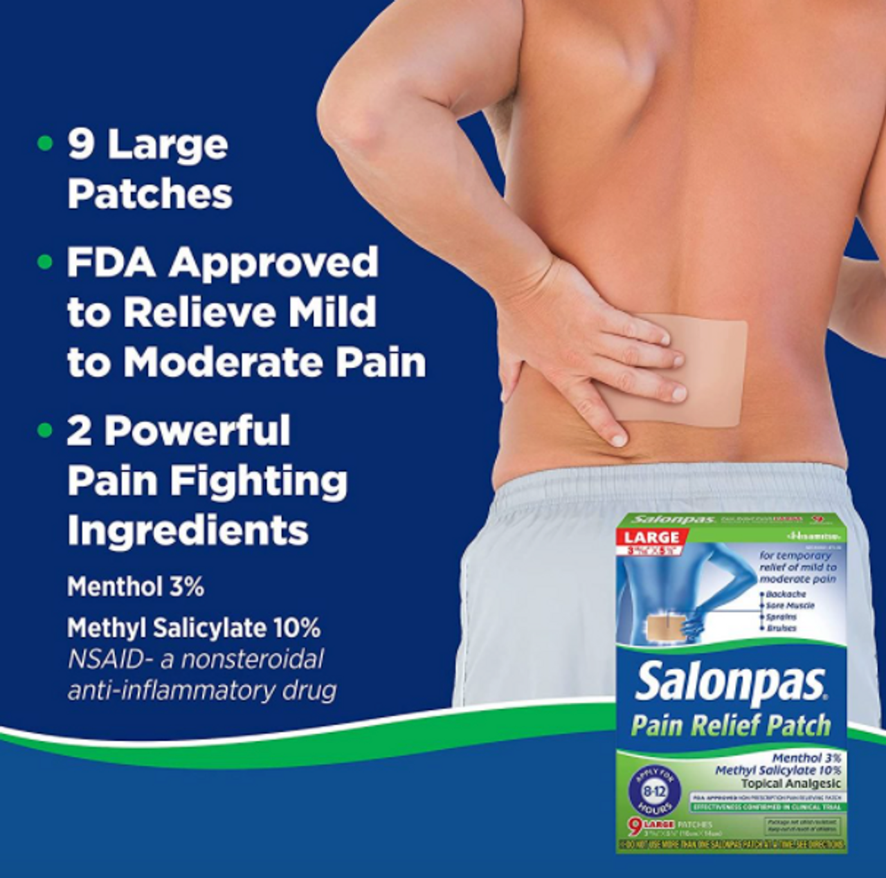 Salonpas Pain Relieving Menthol and Methyl Salicylate 9 Patchs Exp 2025 - GOODSZON Discount Store