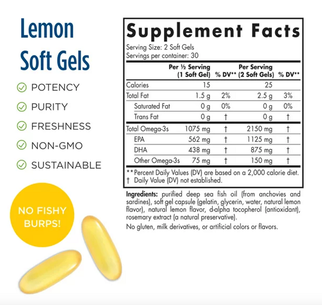 Nordic Naturals Ultimate Omega 2X Softgels, Lemon, 2150 Mg, Fish Oil, 60 Ct - GOODSZON Discount Store