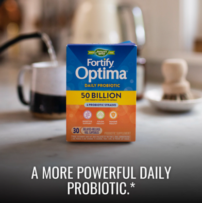 Nature's Way Fortify Optima 50 Billion Daily Probiotic, Probiotic Strains, Supports Digestive and Immune Health, 30 Capsules - GOODSZON Discount Store