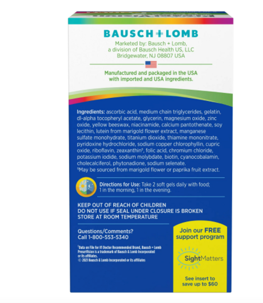 PreserVision AREDS 2 + Multivitamin, 2-in-1 Eye Vitamin, Contains Vitamin C, D, E & Zinc, 100 Softgels - GOODSZON Discount Store