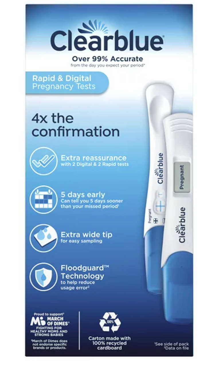 Clearblue Pregnancy Test Combo Pack, 4ct - Digital with Smart Countdown & Rapid Detection - Value Pack - GOODSZON Discount Store