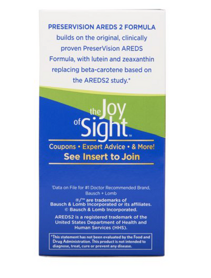 Bausch + Lomb PreserVision Eye Vitamin & Mineral Supplement AREDS 2 Formula - 90 CT - GOODSZON Discount Store