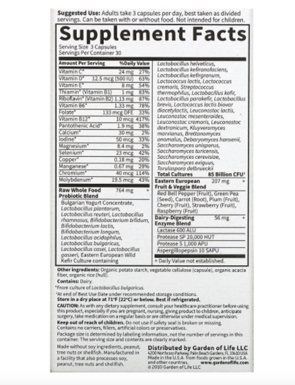 Garden of Life - RAW Probiotics Women - 90 Vegetarian Capsules - GOODSZON Discount Store