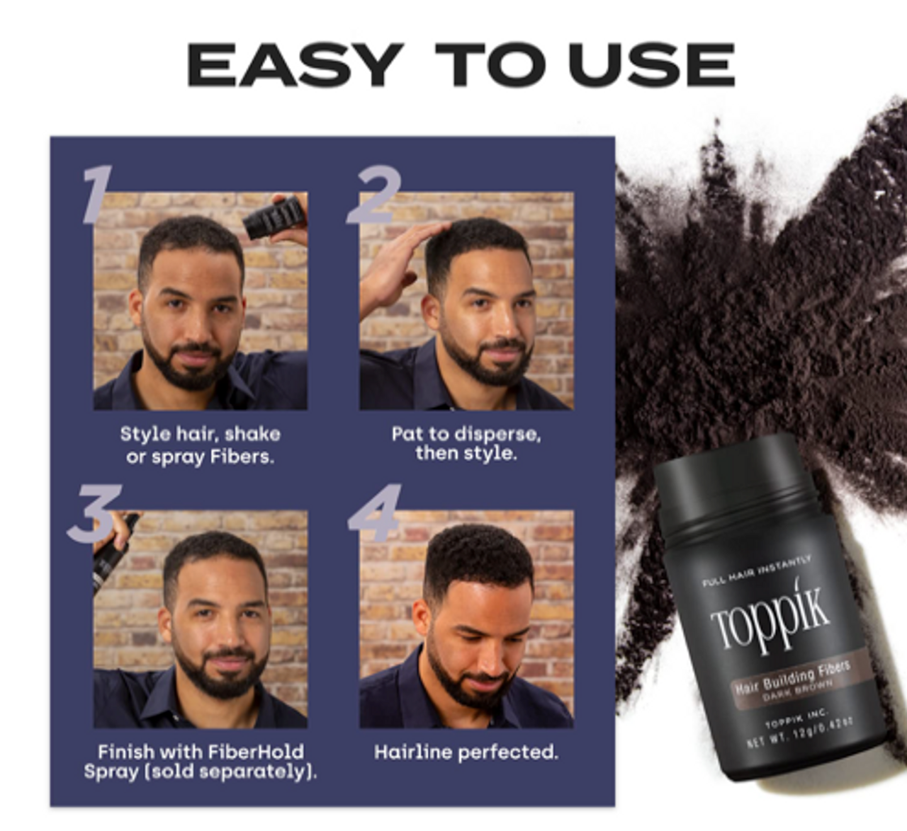 Toppik Hair Building Fibers, Dark Brown 12g Pack of 2 - GOODSZON Discount Store