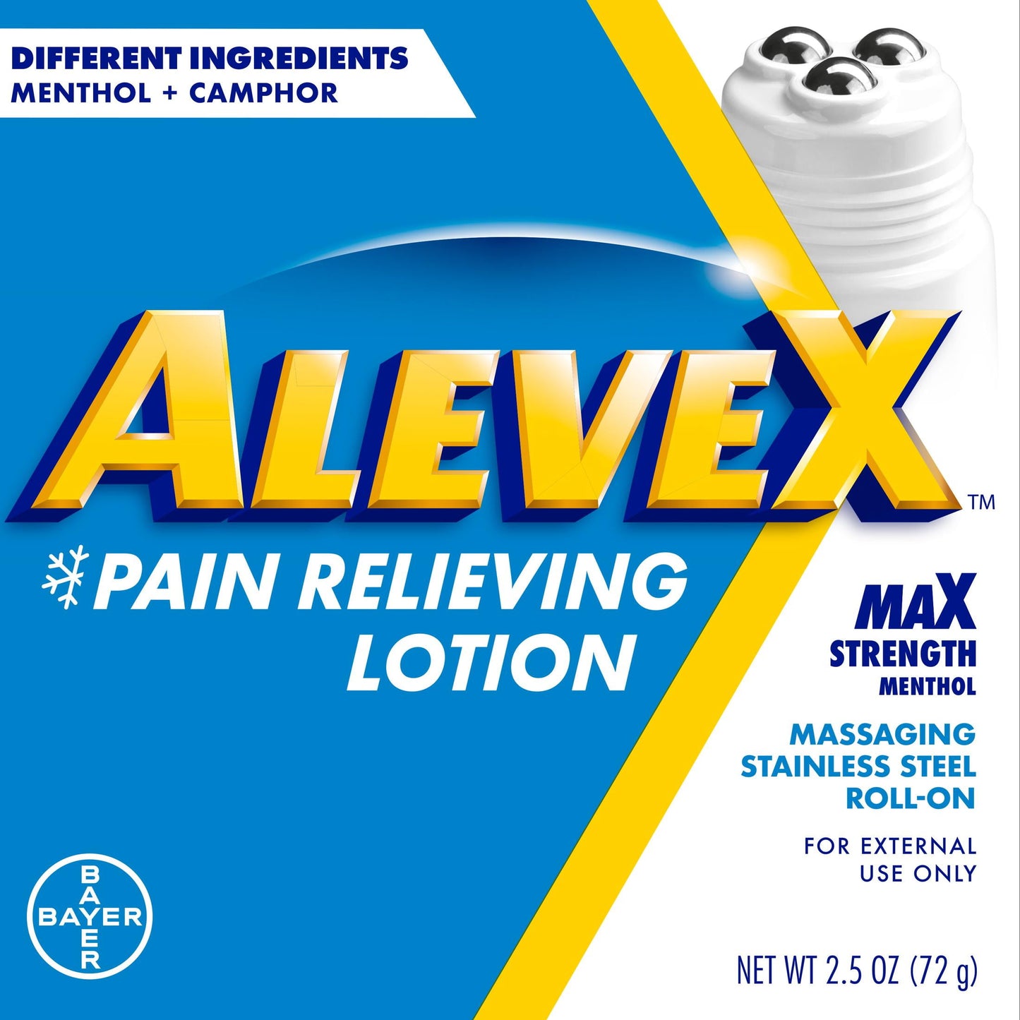 AleveX Pain Relieving Lotion with Rollerball Applicator, Topical Pain Reliever, 2.5oz - GOODSZON Discount Store