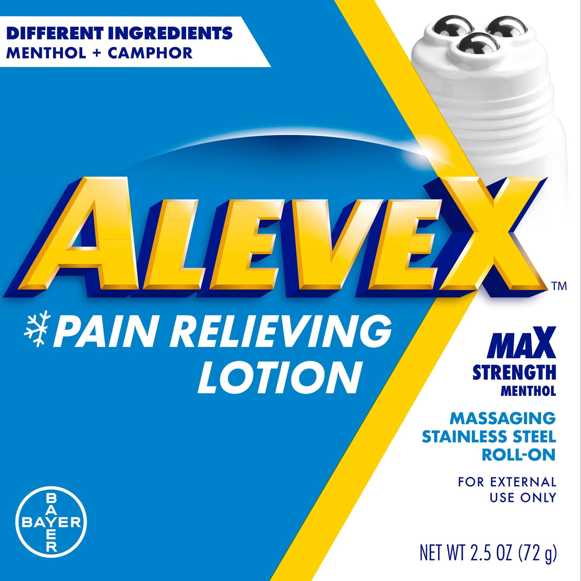 AleveX Pain Relieving Lotion with Rollerball Applicator, Topical Pain Reliever, 2.5oz - GOODSZON Discount Store