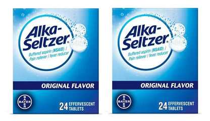 Alka-Seltzer Effervescent Headache Pain Relief Antacid 24 Tablets Pack of 2 - GOODSZON Discount Store