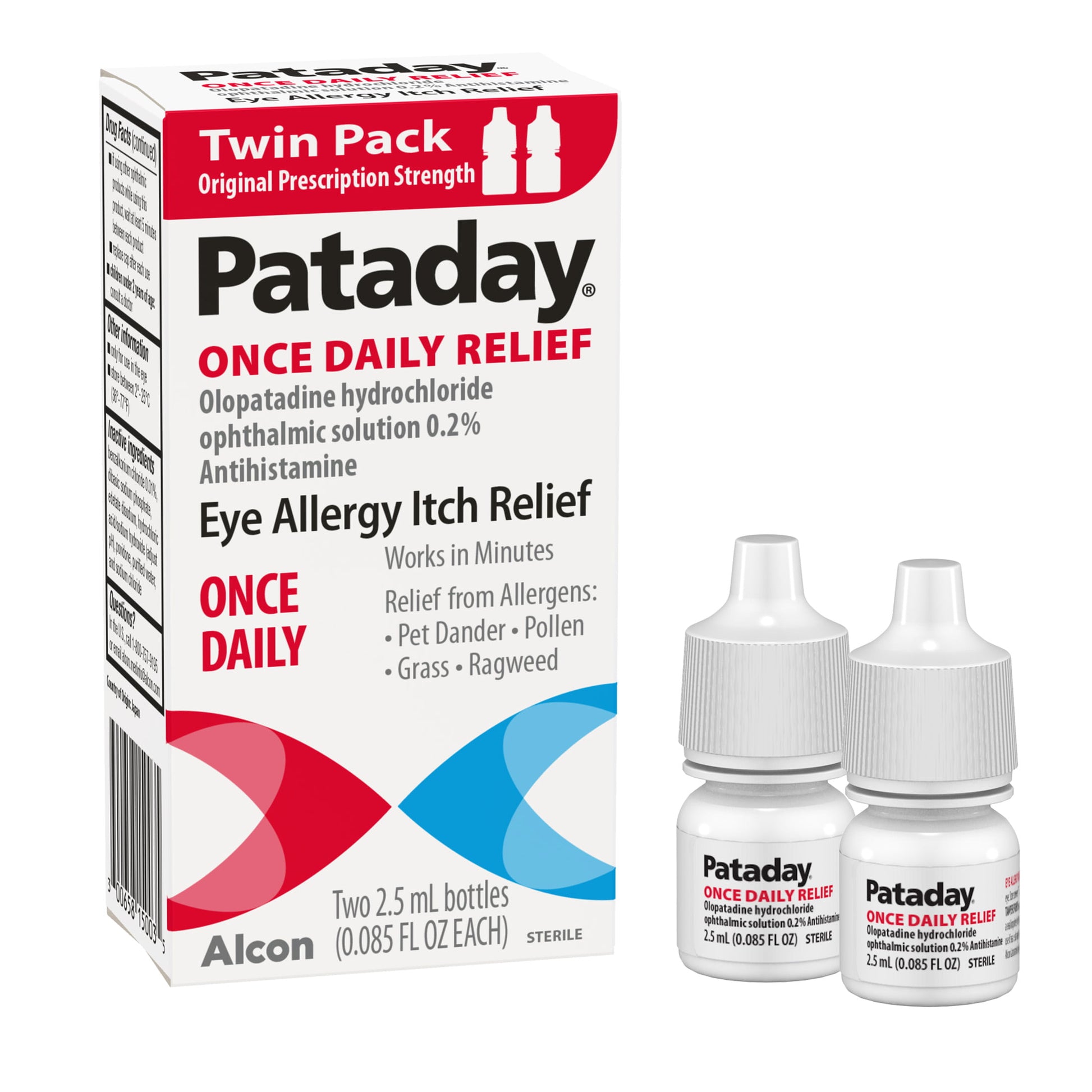 Pataday Once Daily Eye Care Allergy Relief Eye Drops, Twin Pack - GOODSZON Discount Store