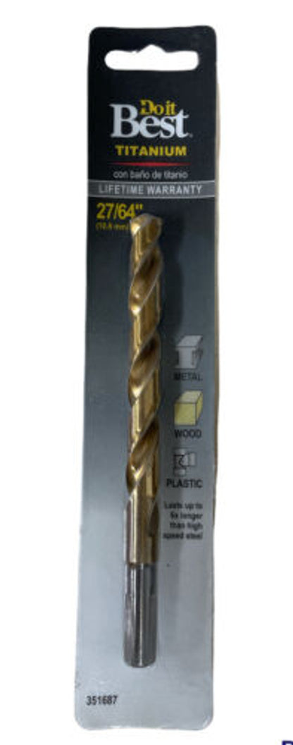 Do it Best 27/64 In. Titanium Drill Bit 220631DB Pack of 4 - GOODSZON Discount Store