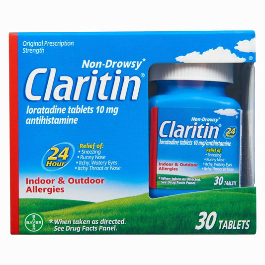 CLARITIN 24-Hour Indoor & Outdoor Non-Drowsy Allergy Relief Tablets 30 ea - GOODSZON Discount Store