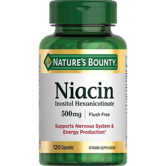 Nature's Bounty Flush Free Niacin 500 mg 120 Caps - GOODSZON Discount Store