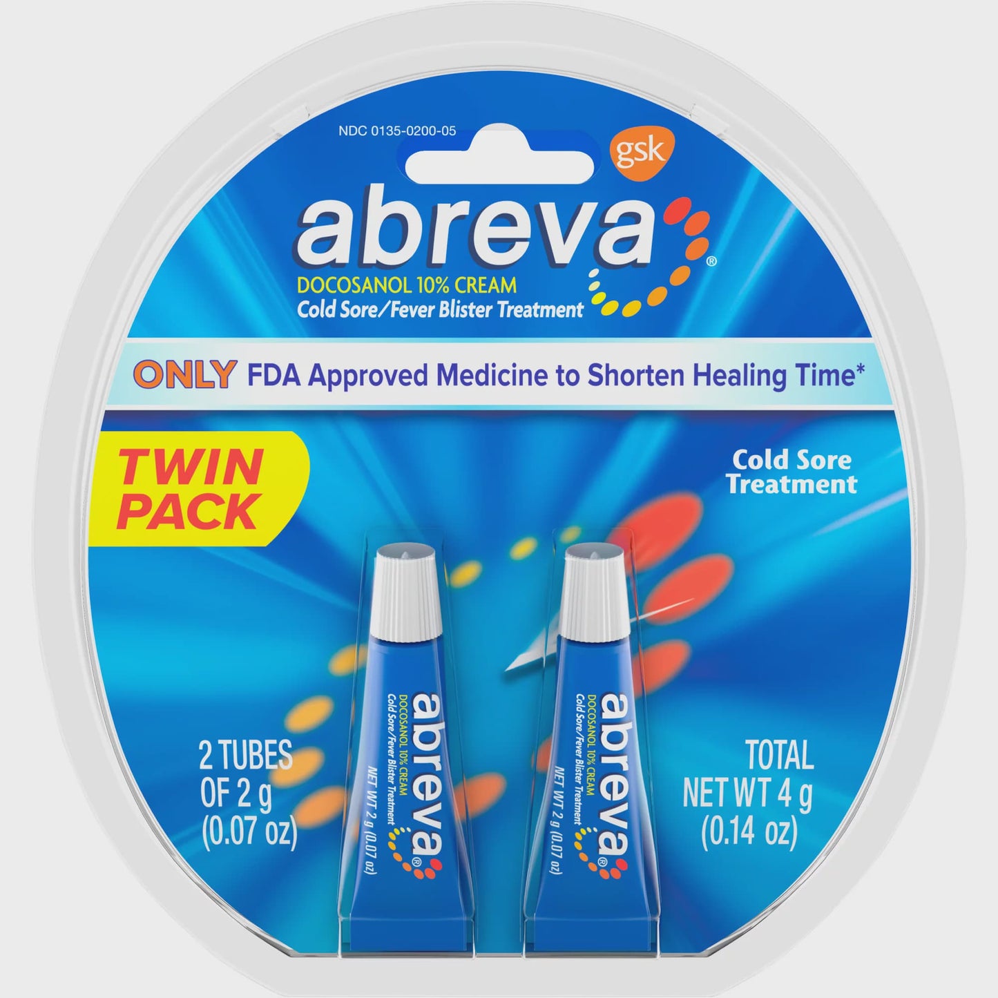 Abreva Docosanol 10% Fever Blister and Cold Sore Treatment .07 oz 2 Pk - GOODSZON Discount Store