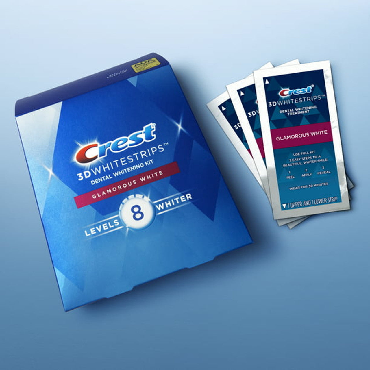 Crest 3D Whitestrips Glamorous White At-Home Teeth Whitening Kit, 14 Treatments - GOODSZON Discount Store