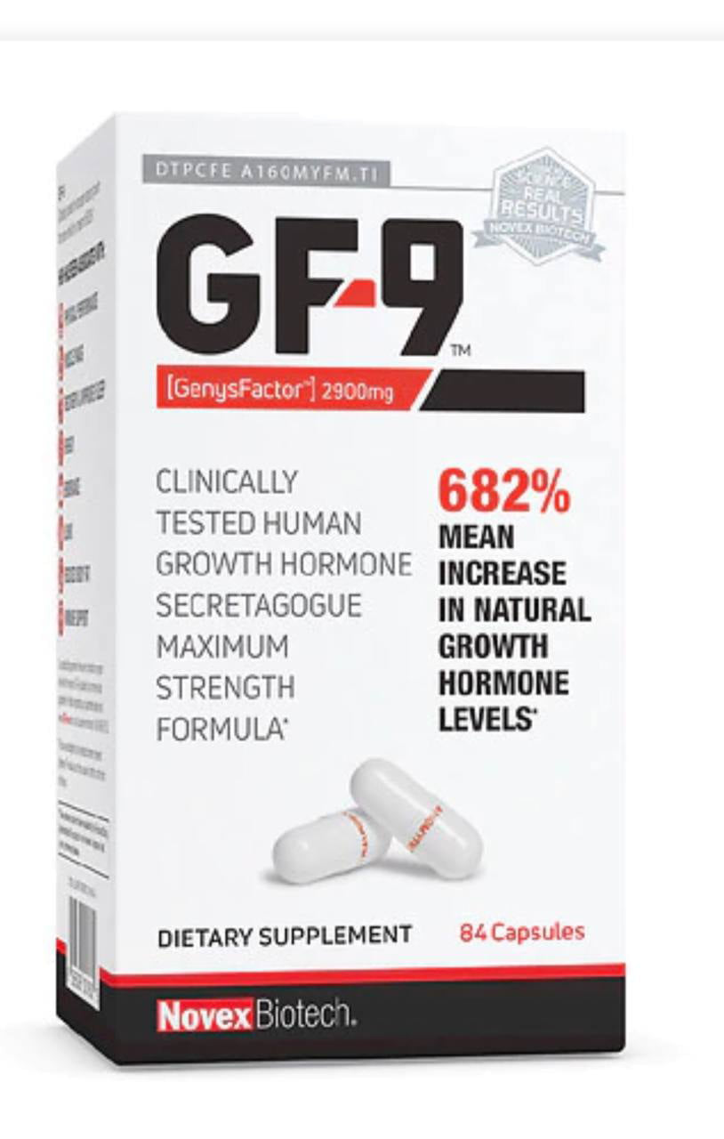 Novex Biotech GF-9 – HGH Boosting Supplement for Men – Workout Complex for Men – Support Energy, Endurance, Sleep, 84 Ct (21-Day Supply)
