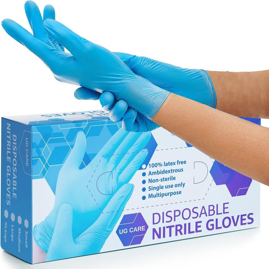 100 Pc Nitrile Gloves - Powder & Latex Free Disposable Exam - Medical&Food Grade
