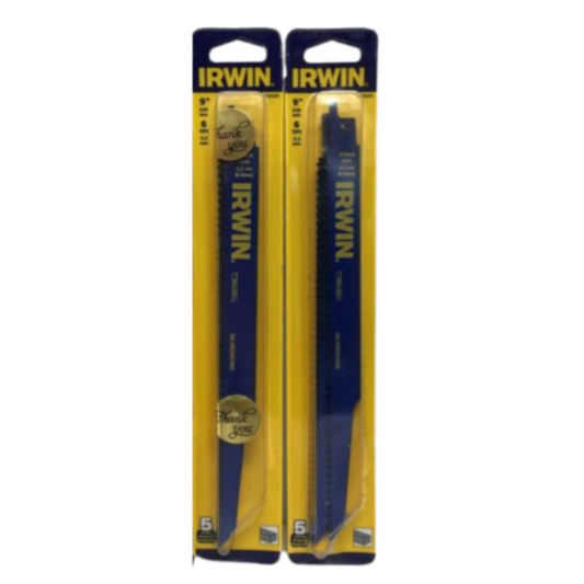 IRWIN 9" 6 TPI Nail-Embedded Reciprocating Saw Blades 5PC 372956P5 Pack 2 - GOODSZON Discount Store