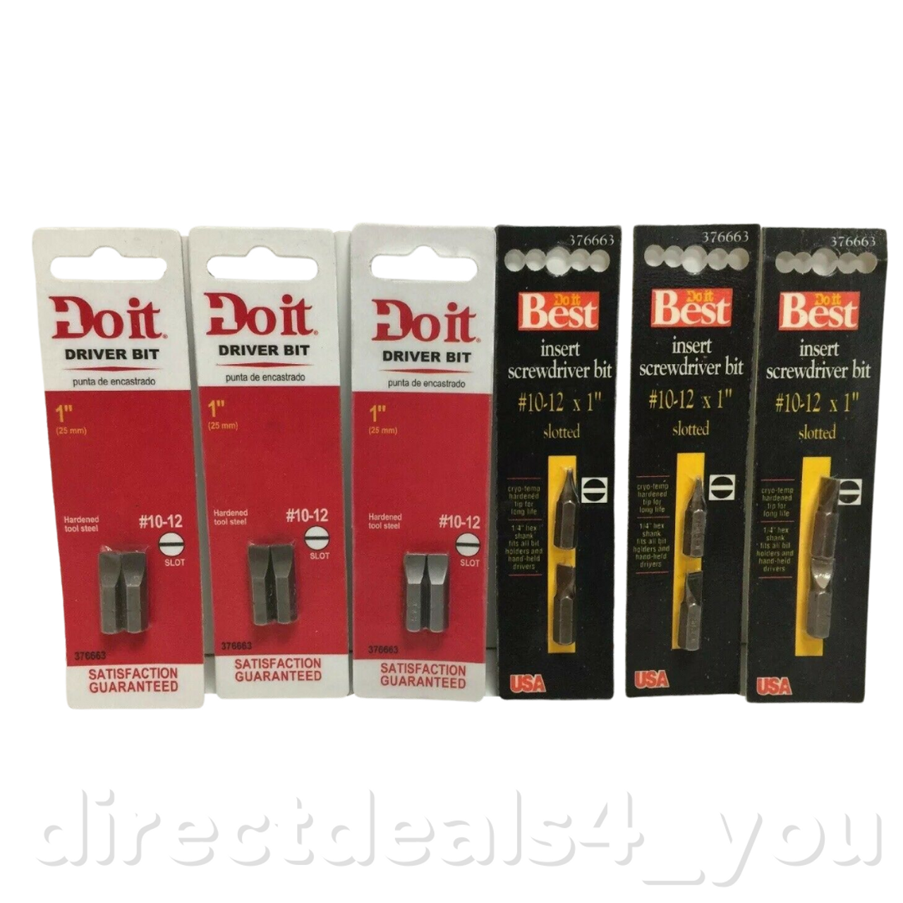 Do It 1" Screwdriver Bit Slotted Size #10 - 12 376663 Pack of 6 - GOODSZON Discount Store