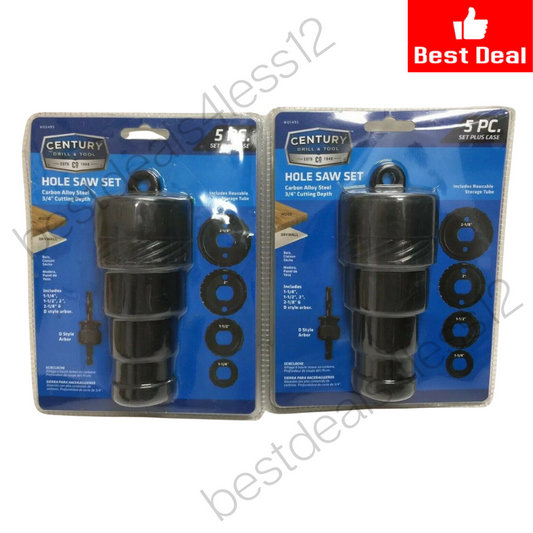 CENTURY DRILL & TOOL 05495 5 pc Hole Saw Set Pack of 2 - GOODSZON Discount Store
