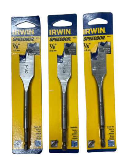 Irwin 88814 Speedbor 7/8" x 6" Spade Bit Pack of 3 - GOODSZON Discount Store