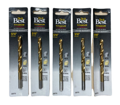 Do it Best 5/16 In. Titanium Drill Bit 325775 Pack of 5 - GOODSZON Discount Store