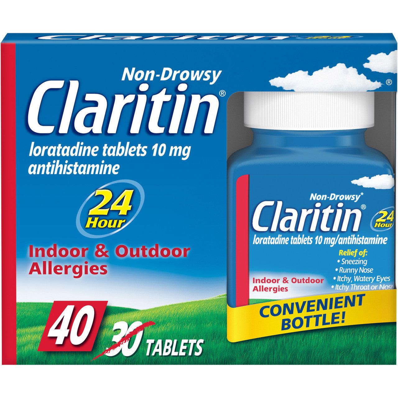 Claritin 24 Hour Non-Drowsy Allergy Relief Tablets,10 mg, 40 Ct (30+10 Bonus) - GOODSZON Discount Store
