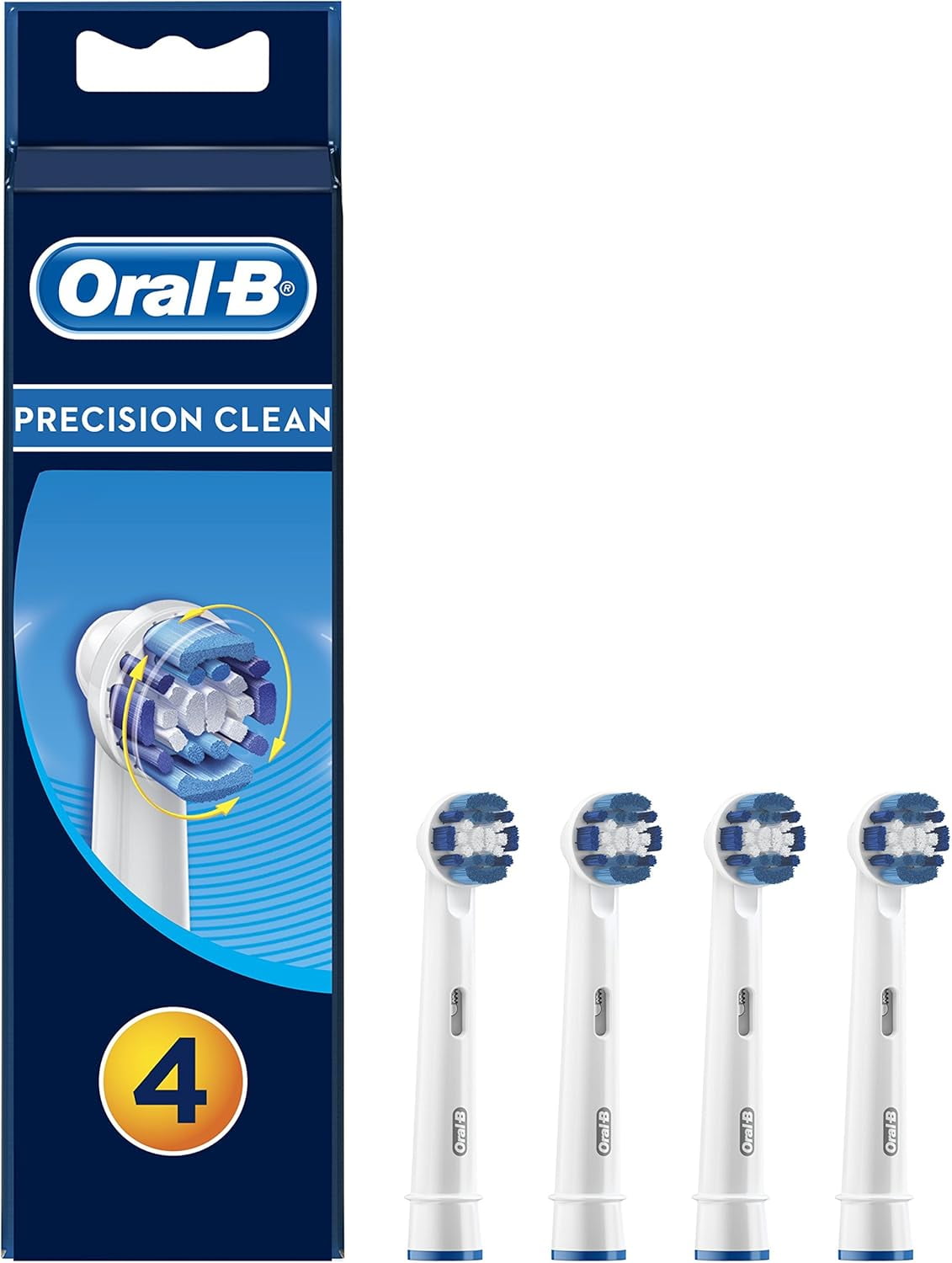 Precision Clean Rechargeable Toothbrush Replacement Head, White, 4 Count - GOODSZON Discount Store