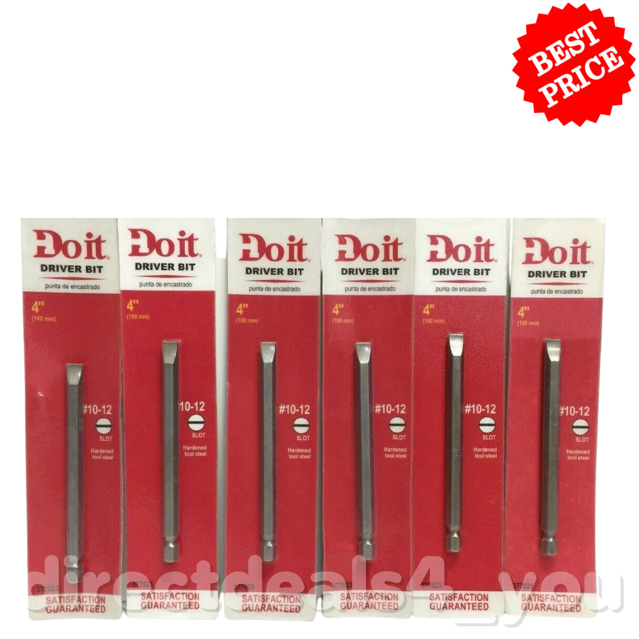 Do It 4" Screwdriver Bits Slotted #10-12 Slot 377023 Pack of 6 - GOODSZON Discount Store