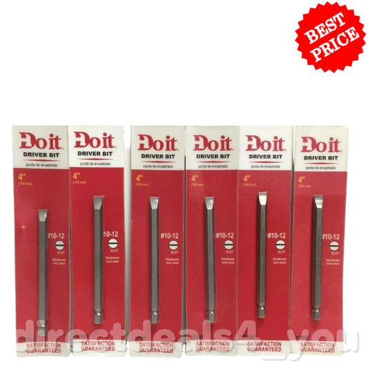 Do It 4" Screwdriver Bits Slotted #10-12 Slot 377023 Pack of 6 - GOODSZON Discount Store