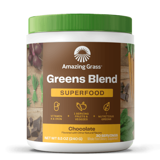 Amazing Grass, Greens Blend Superfood, Chocolate, 8.5 oz, 30 Servings - GOODSZON Discount Store