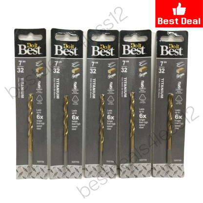 Do It Best Titanium 7/32" Drill Bit 325759 Pack of 5 - GOODSZON Discount Store