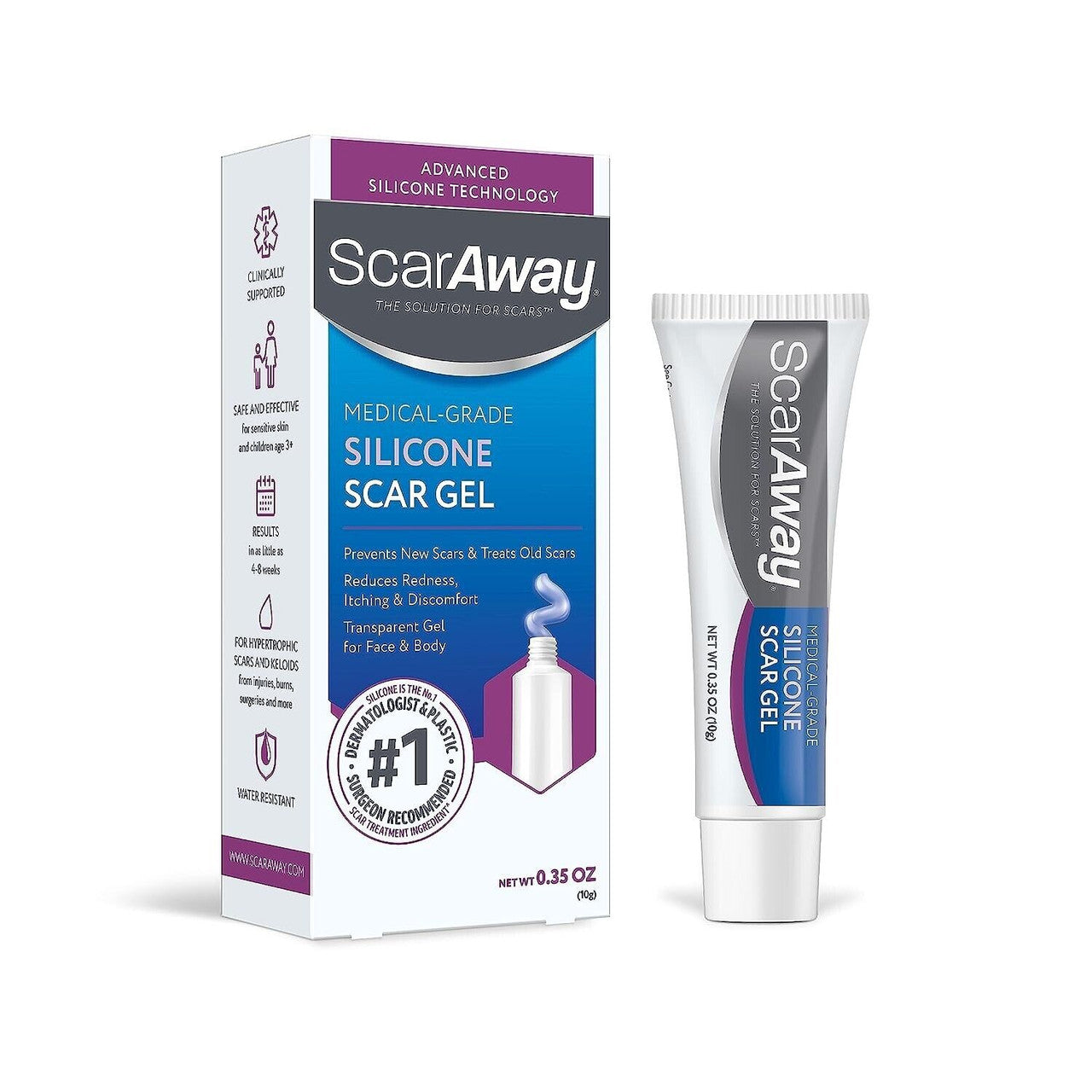 ScarAway Advanced Skincare 100% Medical-Grade Silicone Scar Gel 0.35 oz