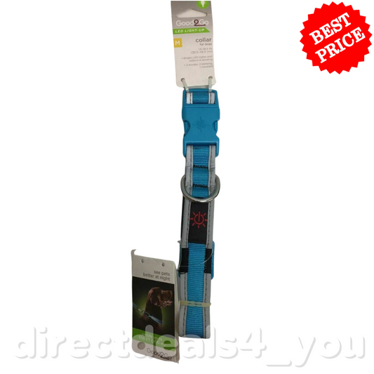 Good2Go LED Light-Up Collar for Dogs - Blue - M - 14-19.5 IN - GOODSZON Discount Store