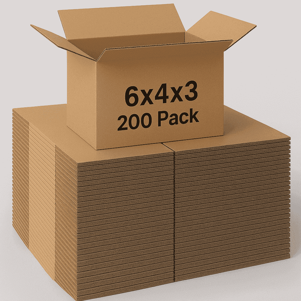 6x4x3 Shipping Boxes Small Corrugated Cardboard Box – 200 Pack Brown Mailing Boxes for Packaging Small Business, Mailer Box - GOODSZON Discount Store