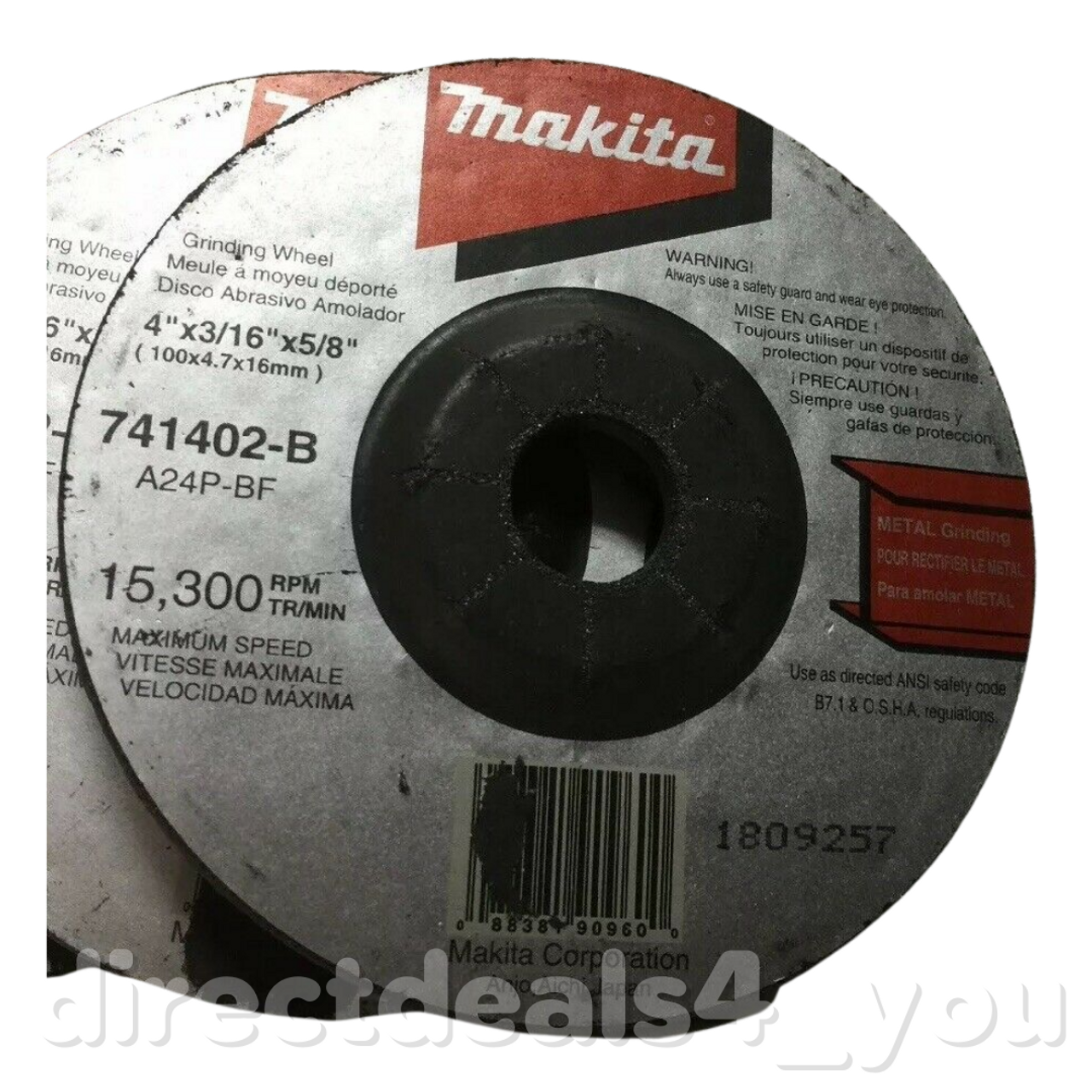 MAKITA #741402B 4" x 3/16" x 5/8" GRINDING WHEEL Pack of 10 - GOODSZON Discount Store