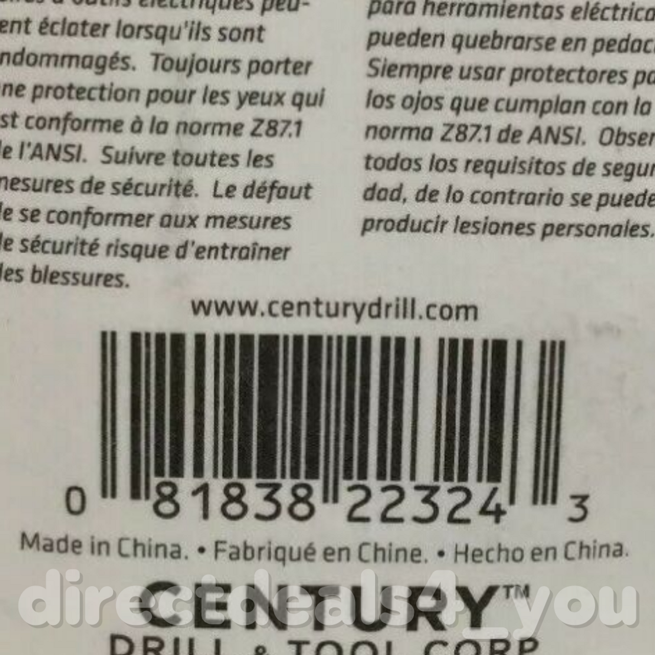CENTURY DRILL & TOOL #22324 3/8" Brite Drill Bit Pack of 4 - GOODSZON Discount Store