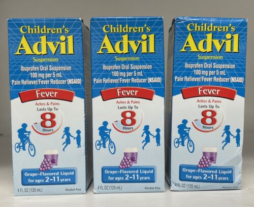 Advil Children's Ibuprofen Oral Suspension - Grape- 4 oz Pack 3 Exp 2026 - GOODSZON Discount Store