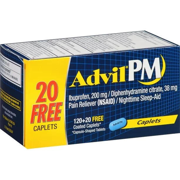 Advil PM Pain Reliever / Nighttime Sleep Aid 140 Caplet Exp 09/2024 - GOODSZON Discount Store