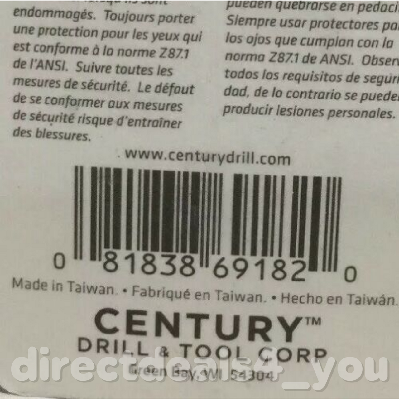 CENTURY DRILL & TOOL #69182 #2 Pozi-Drive Screwdriver Bits Pack of 4 - GOODSZON Discount Store