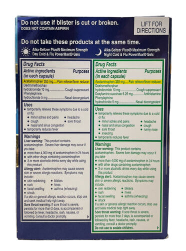 Alka Seltzer Plus PowerMAX Gel Cold&Flu Day/Night 36 ct Exp 08/2024 - GOODSZON Discount Store