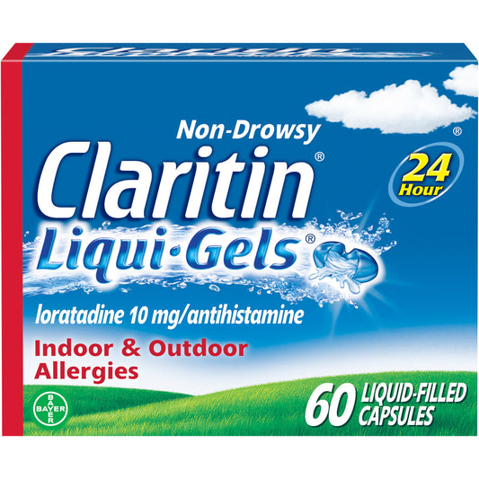 Claritin 24 Hour Non-Drowsy Allergy Relief Liqui-Gels, 10 mg, 60 Ct - GOODSZON Discount Store