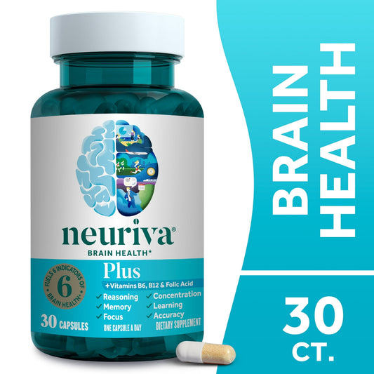 Plus Brain Health Supplement, Vitamins B12 & B6, Support for Memory and Focus, 30ct Capsules - GOODSZON Discount Store