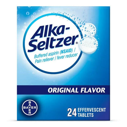 Alka-Seltzer Effervescent Headache Pain Relief Antacid 24 Tablets Pack of 2 - GOODSZON Discount Store
